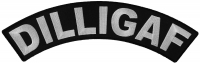 Dilligaf Large Black White Rocker Patch | Embroidered Biker Patches